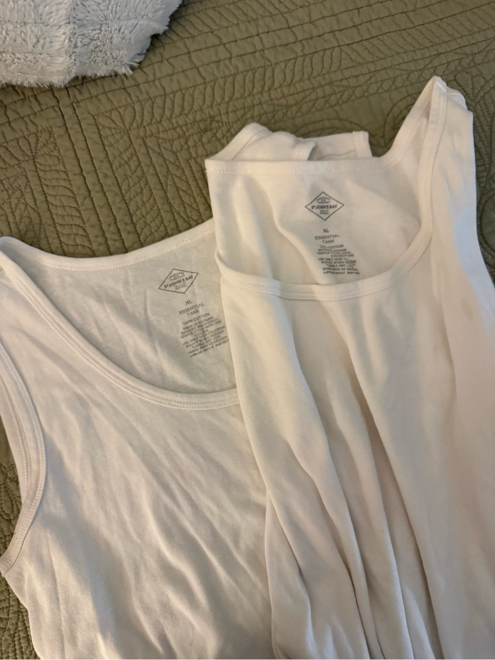 St. John's Bay Women's White Tank Tops - Set of 2